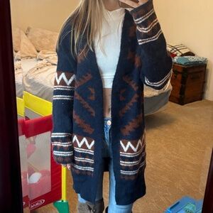 Chic Geometric Patterned Women's Cardigan